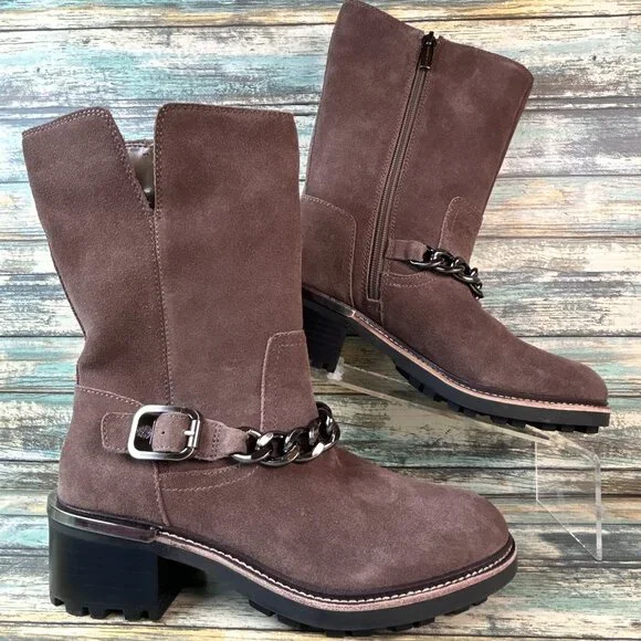 Vince Camuto Women's Kerivini Moto Boots Women's Shoes In Tuscan Taupe...